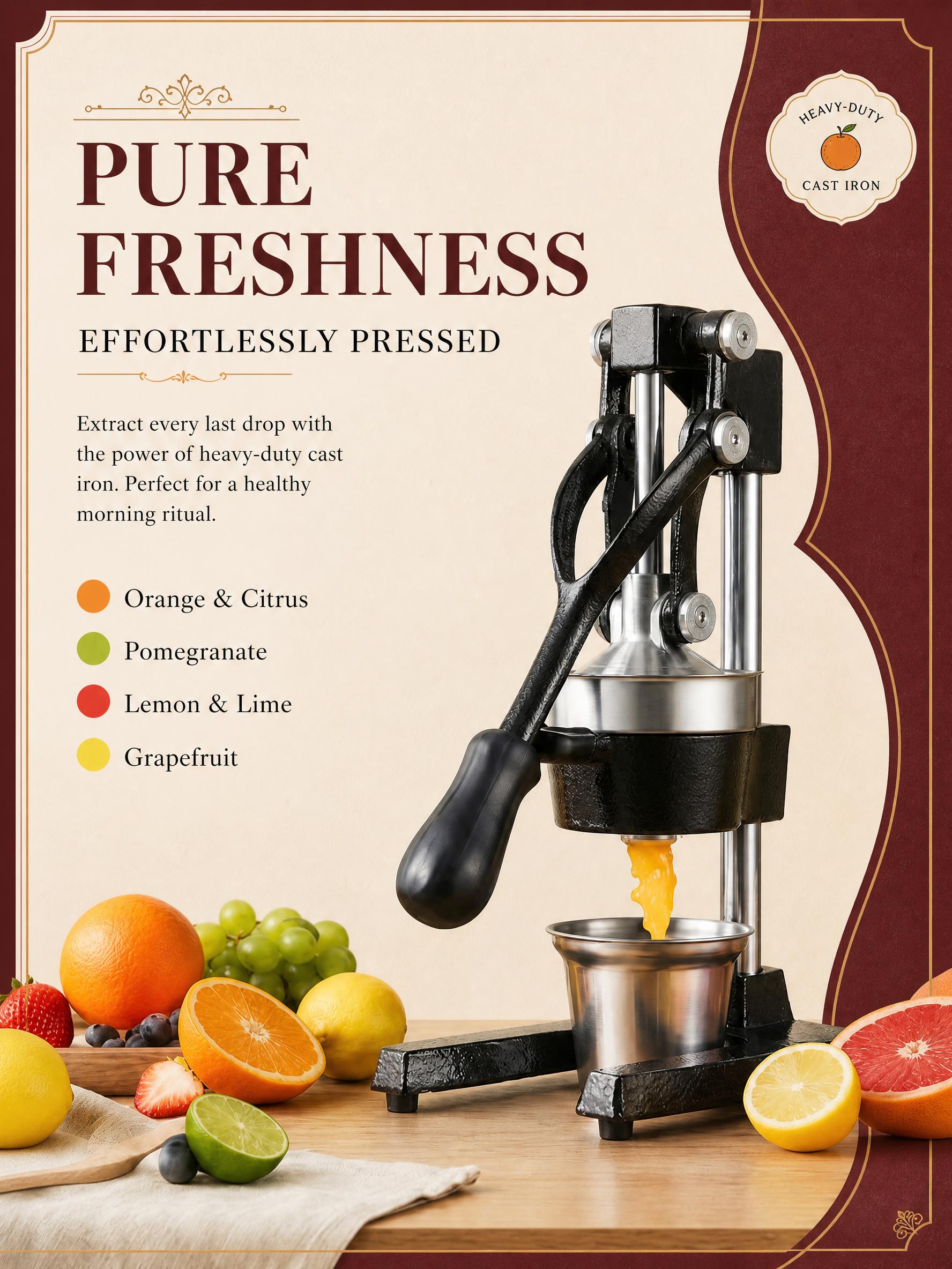 Ręczna wyciskarka do owoców, r – Citrus Juicer Bar recenzja i cena