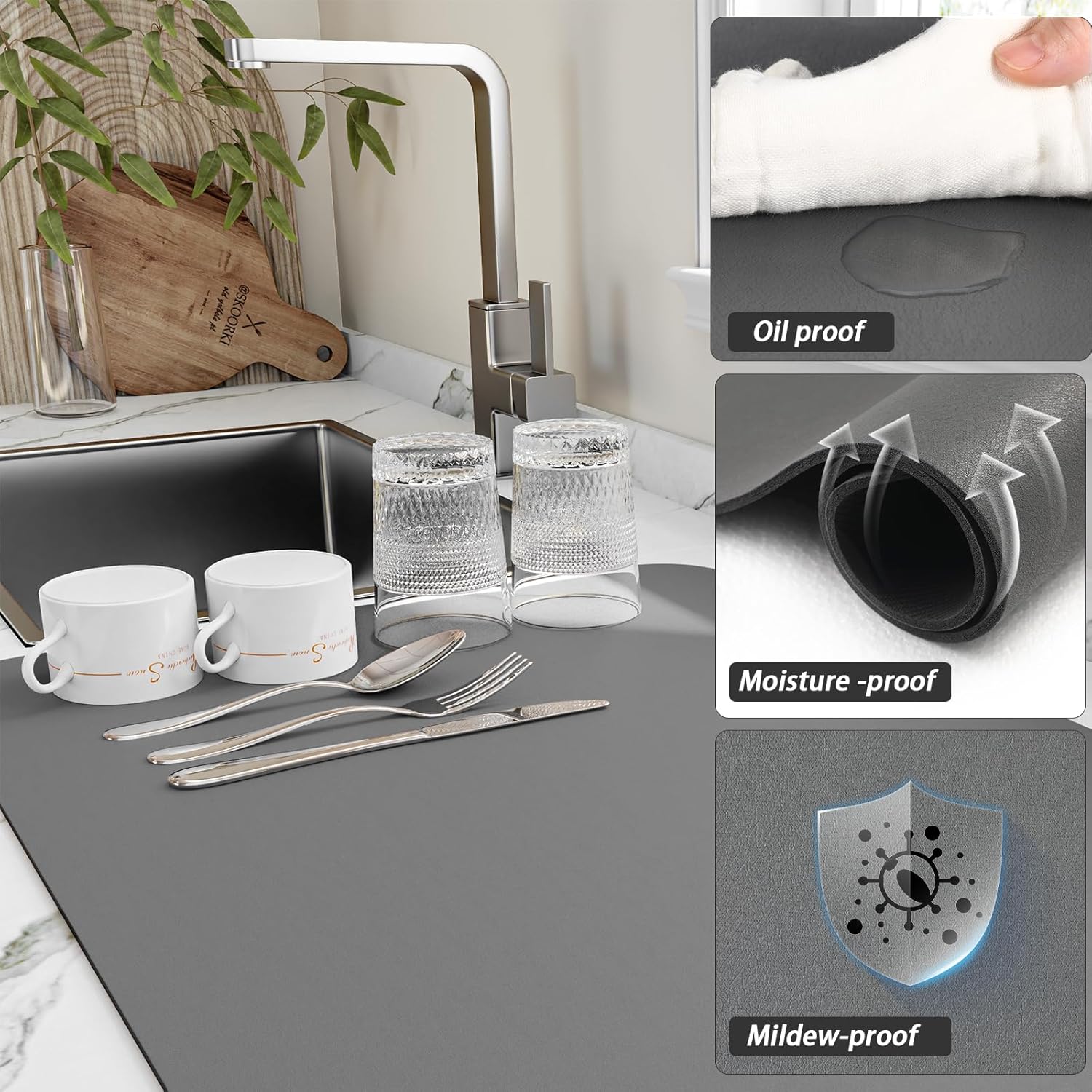 Mata do suszenia filiżanek do  – Bar Mat Rubber recenzja i cena